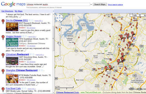 Google Local Listing Results